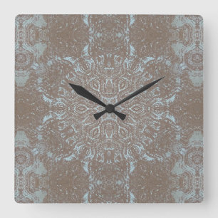 Naturstein und Sand Quadratische Wanduhr