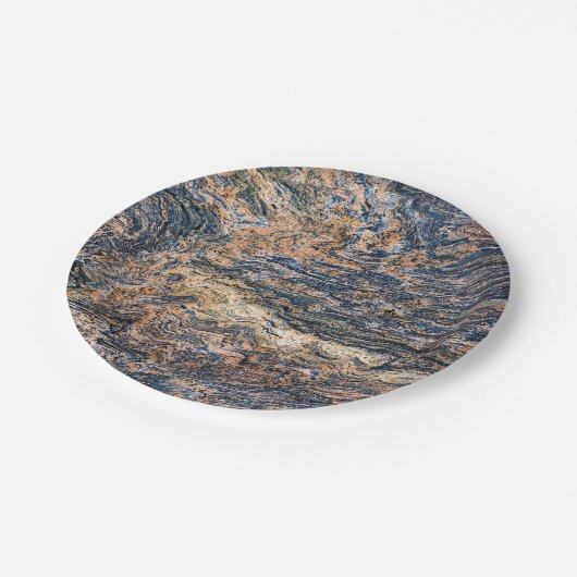 Natursteinmuster Pappteller (Schrägansicht)