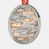 Natursteinmuster Silbernes Ornament (Links)