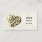 Natursteinpflasterherz Rustikal Visitenkarte (Vorderseite)