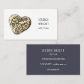 Natursteinpflasterherz Visitenkarte (Vorne/Hinten)