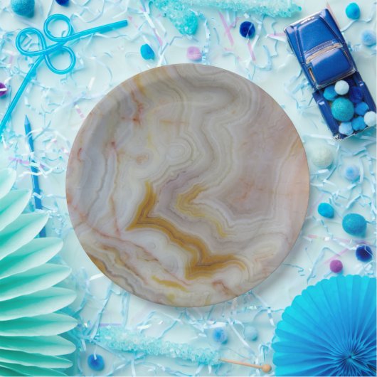 Natursteinstein, authentische Farben und Design Pappteller (Party)