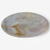 Natursteinstein, authentische Farben und Design Pappteller (Schrägansicht)