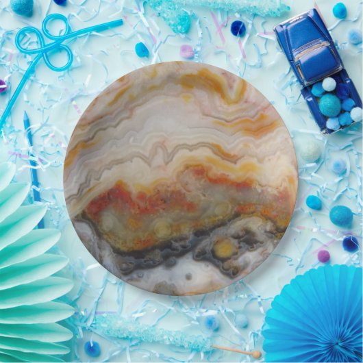 Natursteinstein, authentische Farben und Design Pappteller (Party)