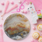 Natursteinstein, authentische Farben und Design Pappteller (Party)