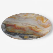 Natursteinstein, authentische Farben und Design Pappteller (Schrägansicht)