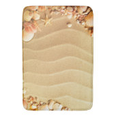 Naturstrand und Muscheln Textur Badematte (Vorderseite Vertikal)