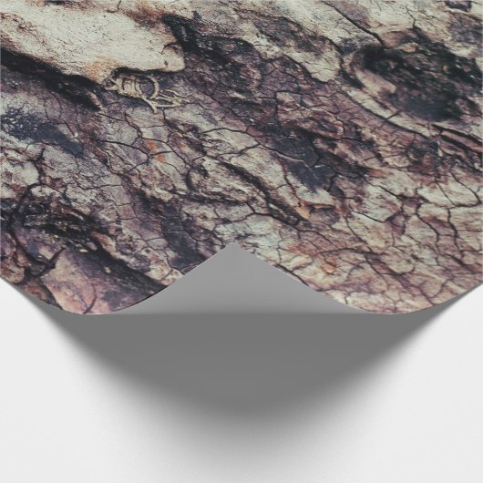 Naturstruktur Holzrinde rau Geschenkpapier (Ecke)