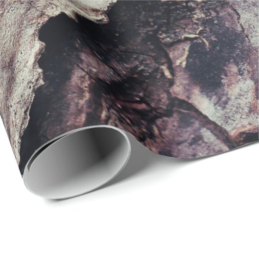 Naturstruktur Holzrinde rau Geschenkpapier (Rolleneckpunkt)