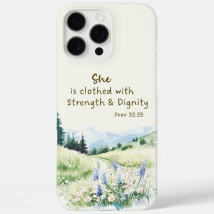 Naturszene Blaue Blumen Bibelvers Sprüche 32 iPhone 16 Pro Max Hülle