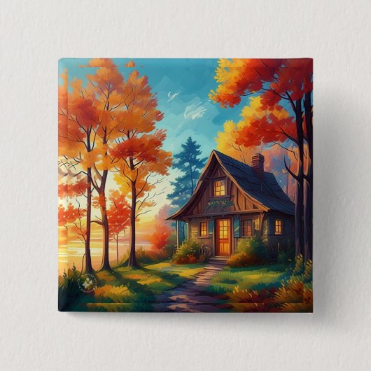 Naturszene mit einem Cottage im Wald-68780 Button (Vorderseite)