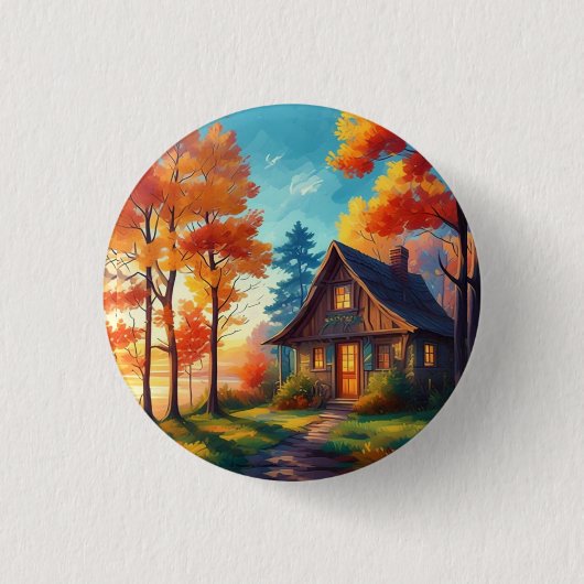 Naturszene mit einem Cottage im Wald-68780 Button (Vorderseite)
