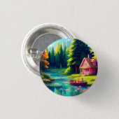 Naturszene mit rosa Cottage-68884 Button (Vorne & Hinten)
