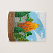 Naturszene mit Vulkaneruption Puzzle (Horizontal)