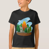 Naturszene mit Vulkaneruption T-Shirt (Vorderseite)
