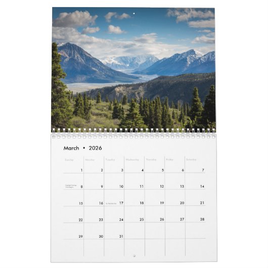 Naturszenen der Berge 12 Monate Mauer Kalender (Mär 2026)
