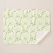 Naturteeeblätter mit Minze Grünes Nahtloses Muster Sherpadecke (Vorderseite (Horizontal))