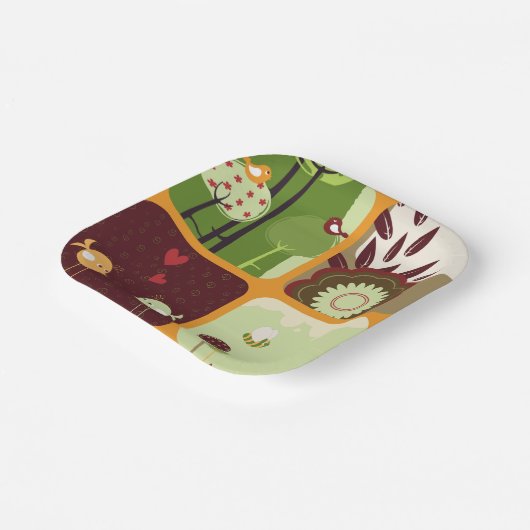 Naturthema Pappteller (Gewinkelt)