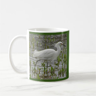 Naturthema Weißes Foto Eleganter Wading Bird Kaffeetasse