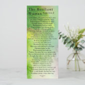 Naturthema widerstandsfähige Frauenkarte Einladung (Stehend Vorderseite)