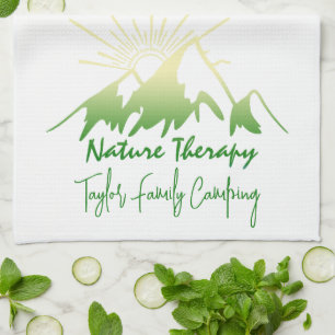 Naturtherapie Familien-Camping personalisiert Geschirrtuch