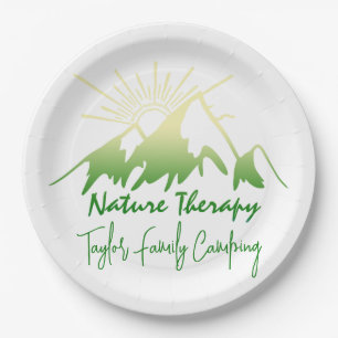 Naturtherapie Familien-Camping personalisiert Pappteller