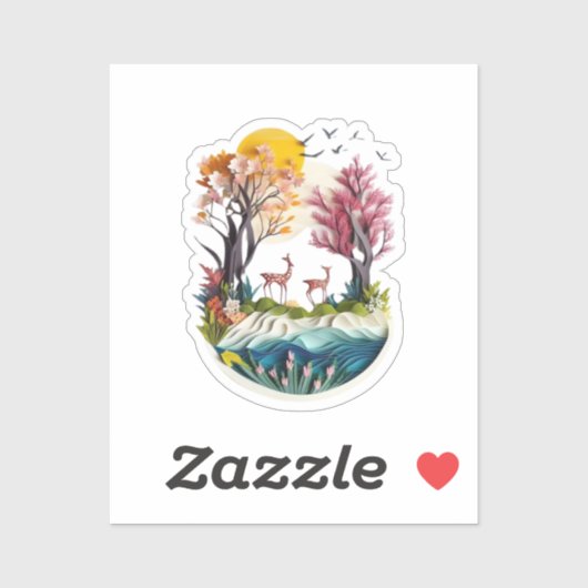 Naturumarmung Aufkleber (Blatt)