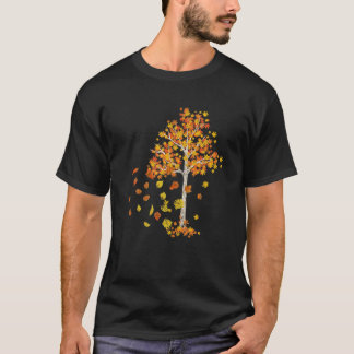 Naturwald Bäume farbenfrohe Herbstreben fallen T-Shirt