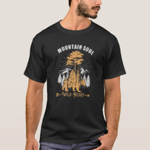 Naturwald Berge Bäume wild lebende Tiere Bär T-Shirt