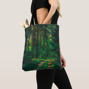 Naturwald Birch Bäume Landschaftsstraße Tasche