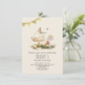 Naturwald Pilze Insekten Kuchen Geburtstag Einladung (Stehend Vorderseite)