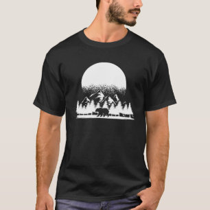 Naturwald Tierbär Wildtierwald Sonnenuntergang T-Shirt