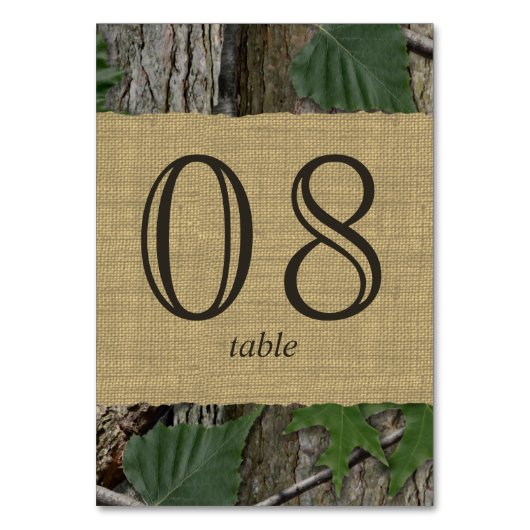 Naturwaldbaumkarte Tischnummer Card (Vorderseite)