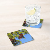 NaturwaldFoto-Untersetzer mit Niederlassung Rechteckiger Pappuntersetzer (Vor Ort)