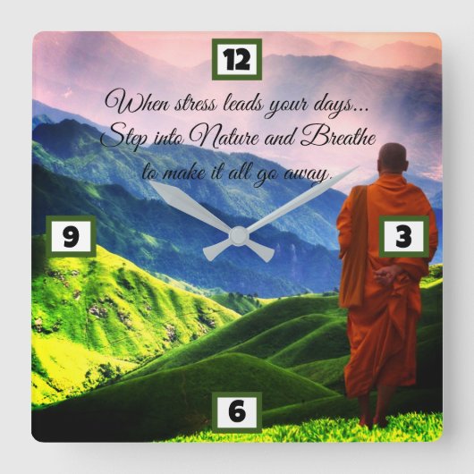 Naturweisheit Quadratische Wanduhr (Vorderseite)