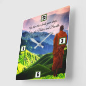 Naturweisheit Quadratische Wanduhr (Winkel)