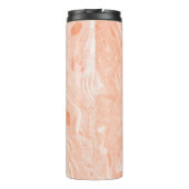 Naturweißer und orangefarbener Gepunkteter Marmor Thermosbecher (Rückseite)