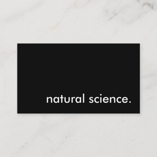 Naturwissenschaften. Visitenkarte (Vorderseite)