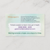 naturwissenschaftliche Ausbildung - Lehrerin Wasse Visitenkarte (Rückseite)