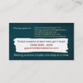 naturwissenschaftliche Ausbildung - Lehrerin Wasse Visitenkarte (Rückseite)