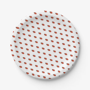 Naturwunder Illustriertes Ladybug-Muster Pappteller