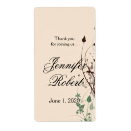 Naturwunder in Elfenbeinbraun - Hochzeitsweinlabel