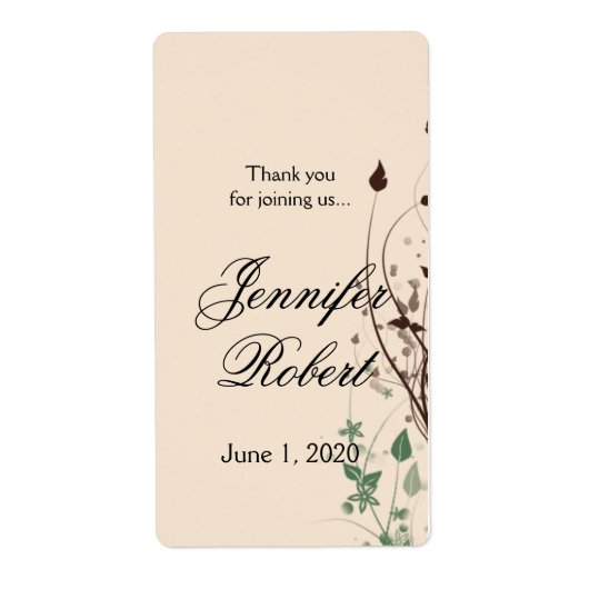 Naturwunder in Elfenbeinbraun - Hochzeitsweinlabel (Vorne)