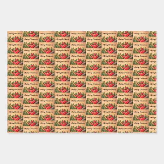 Natvity Pine Cone and Pine Branches Geschenkpapier Set (Vorderseite 3)