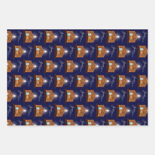 Natvity Pine Cone and Pine Branches Geschenkpapier Set (Vorderseite)