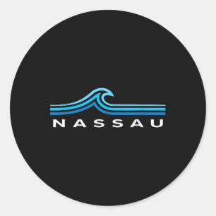 Nau Bahamas Wellen Vintage Herren Damen Mädchen Ju Runder Aufkleber