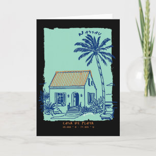 Nau Hamas Souvenir Vintage Karibik Kreuzfahrt Kuns Karte