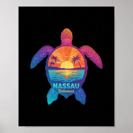 Nau Hamas Tie Dye Sea Turtle Hamas Beach Vacation  Poster (Vorne)