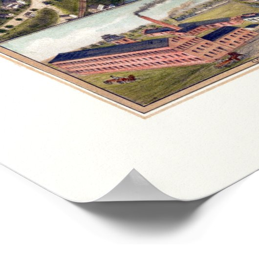 Naugatuck, CT Panoramic Map - 1877 Poster (Ecke)