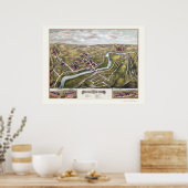 Naugatuck, CT Panoramic Map - 1877 Poster (Küche)